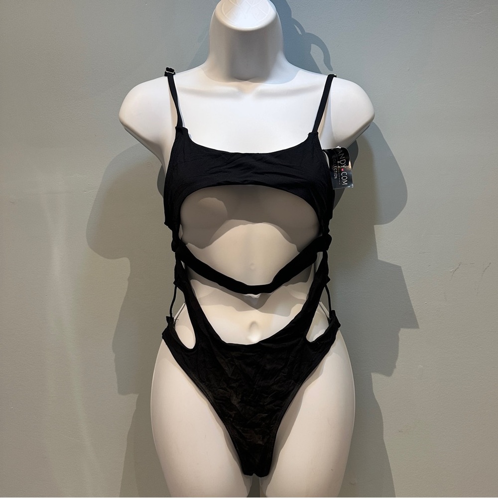 Yandy Black Strappy One Piece Medium New with Tags